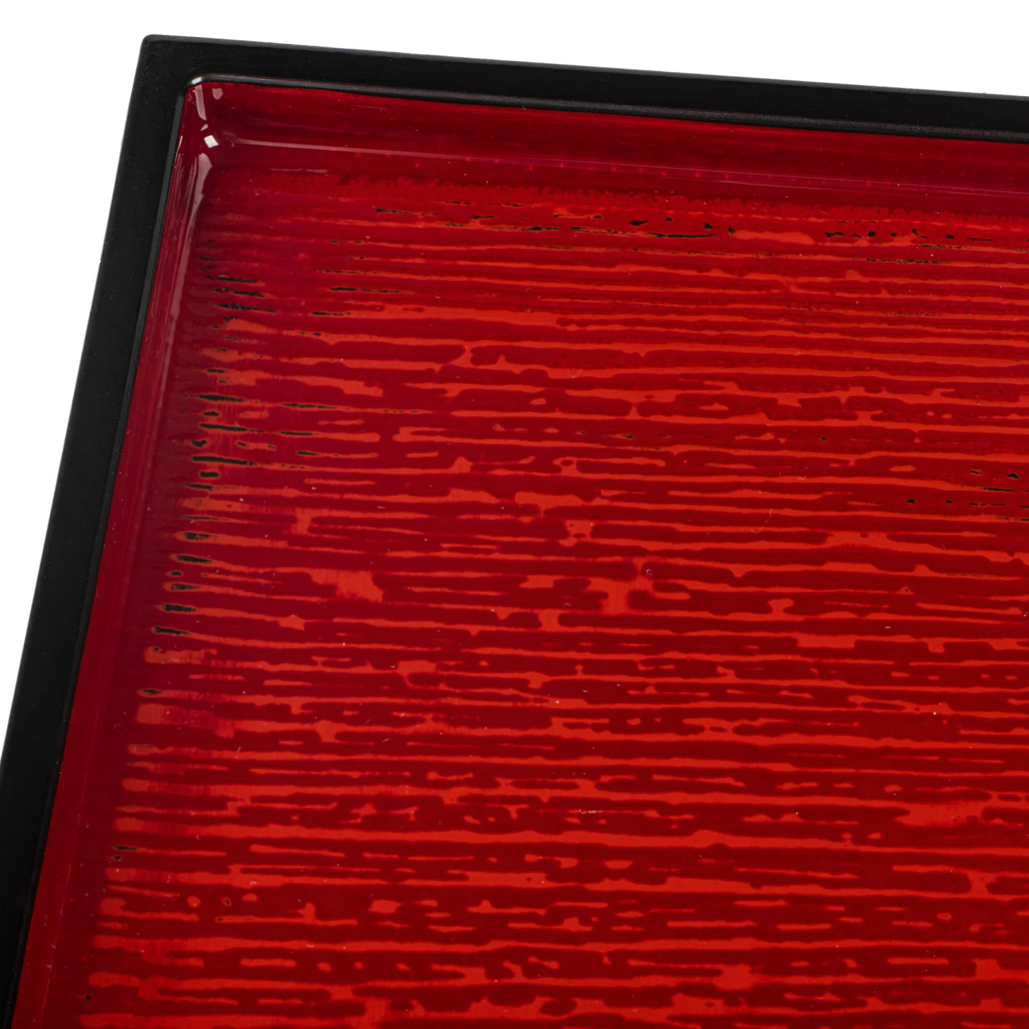 Red and Black Wood Effect Japanese Lacquer Tray - Image 4