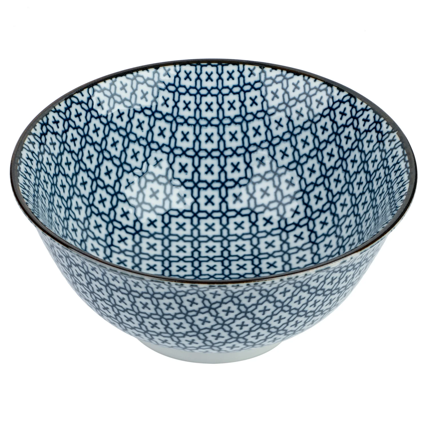 Sashiko Ceramic Japanese Soup Bowl - Image 2