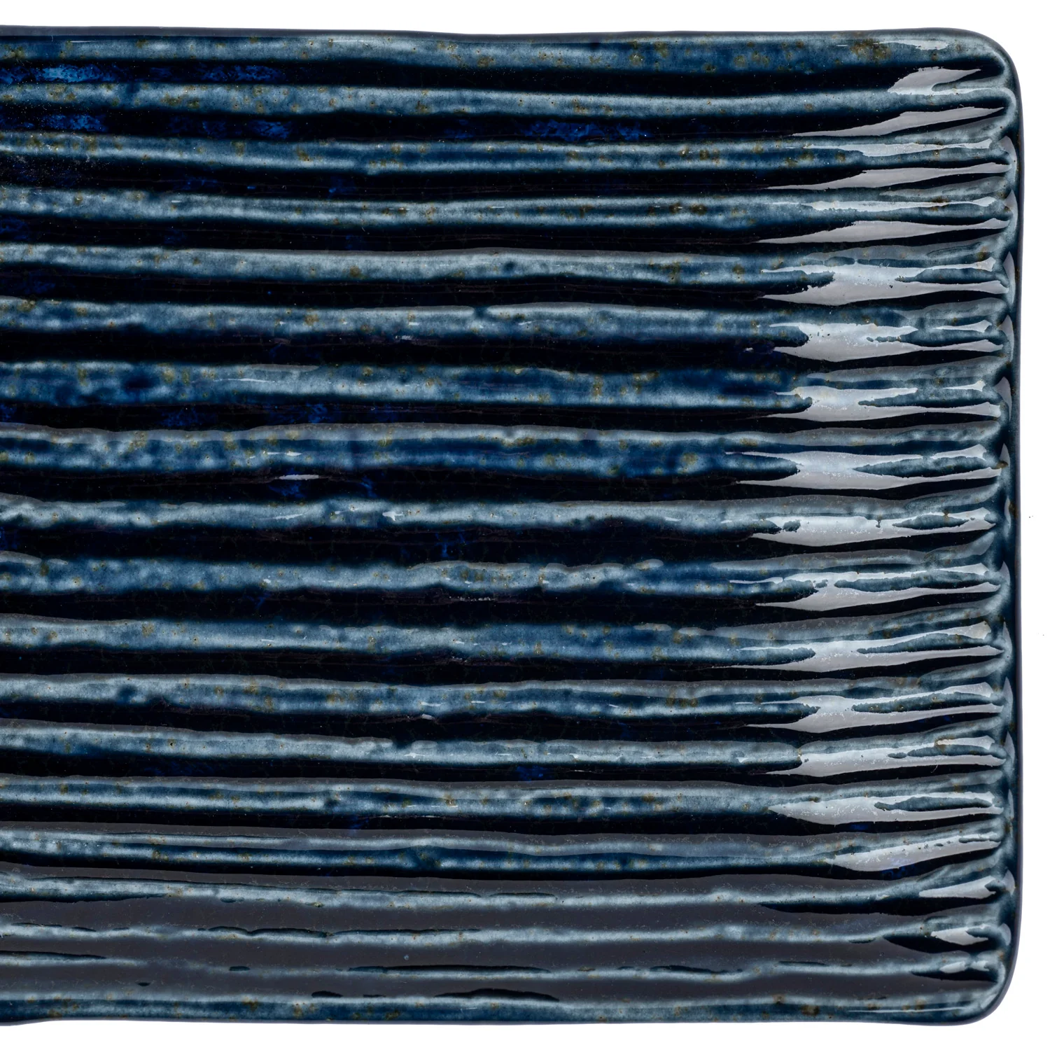 Shinogi Blue Ribbed Japanese Ceramic Dish - Image 3