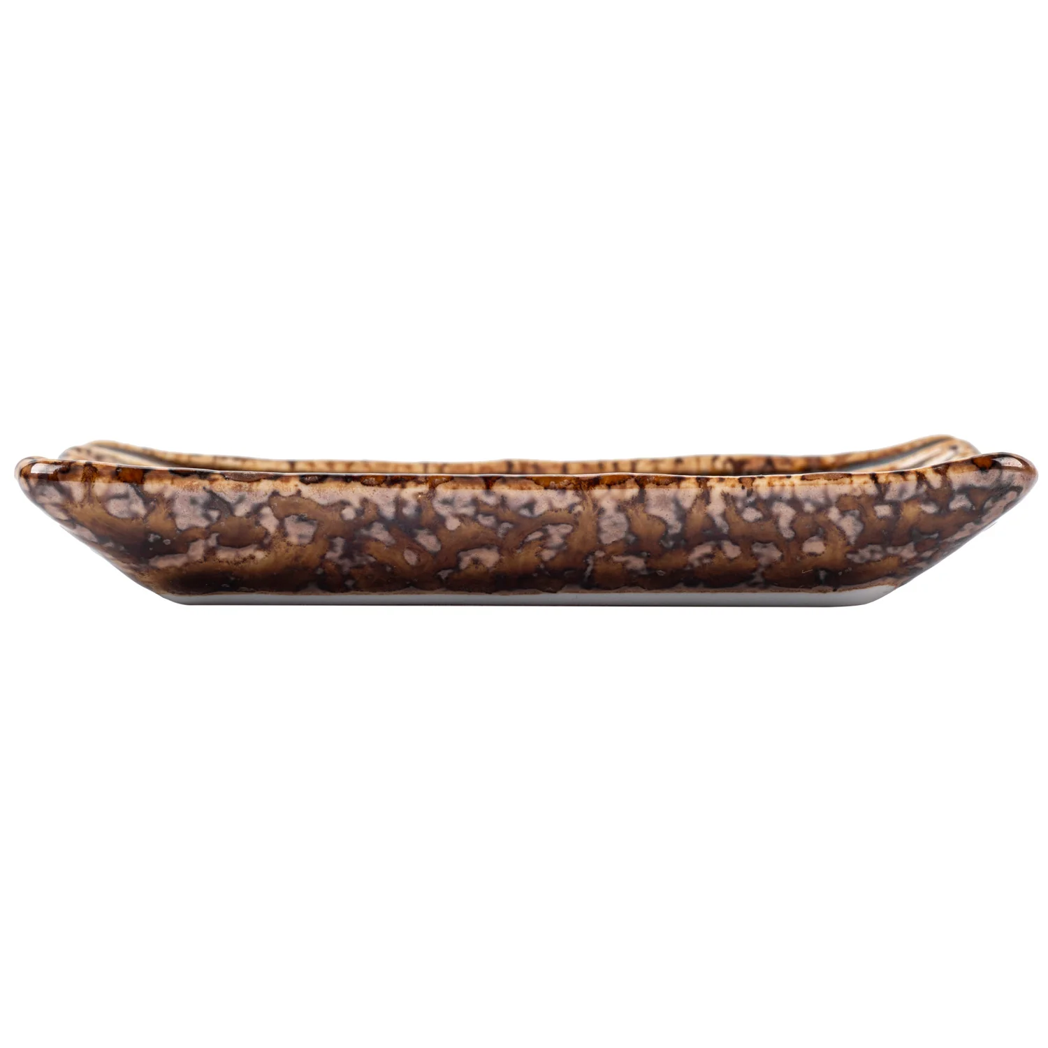 Shinogi Brown Ribbed Japanese Ceramic Dish - Image 4