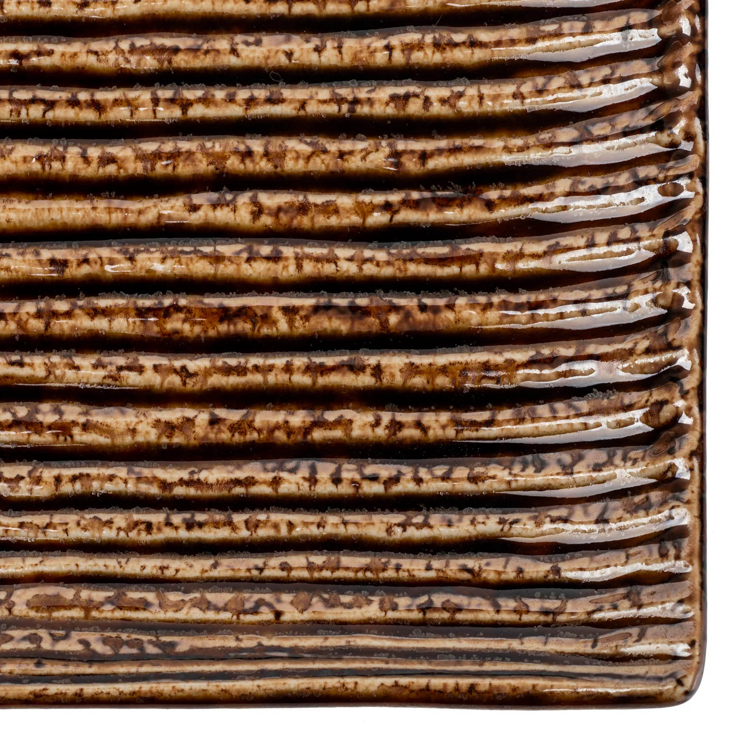 Shinogi Brown Ribbed Japanese Ceramic Sushi Set - Image 3
