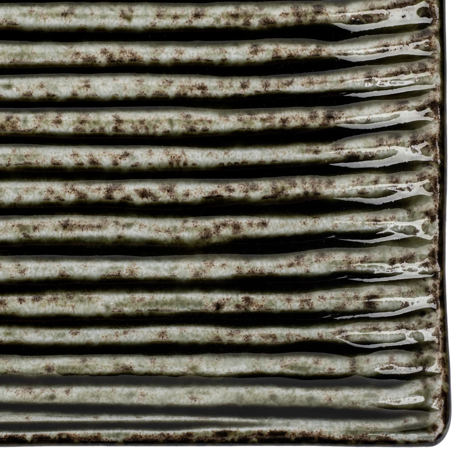 Shinogi Green Ribbed Japanese Ceramic Plate - Image 3