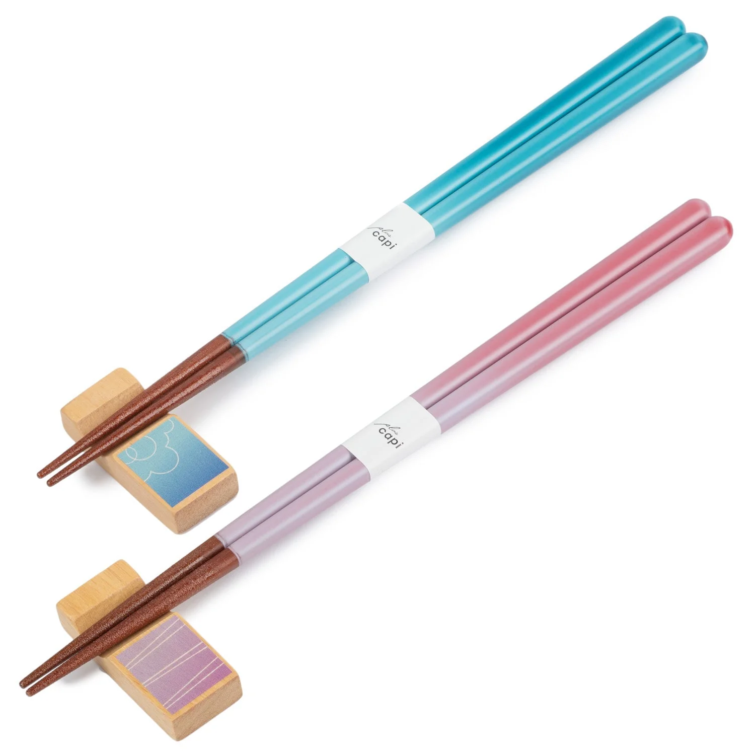 Turquoise and Pink Wonderful Mealtime Japanese Chopstick Set - Image 3