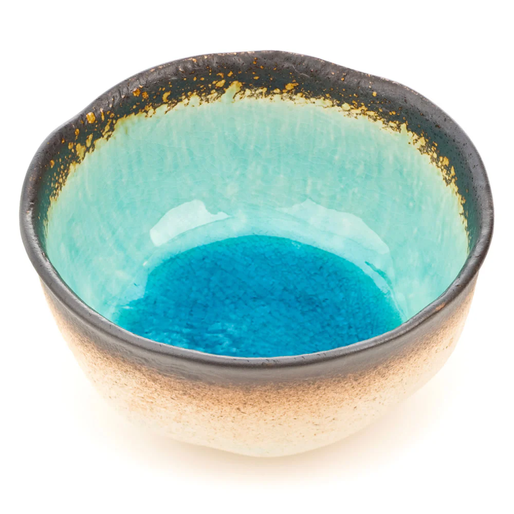 Turquoise Crackleglaze Japanese Bowl