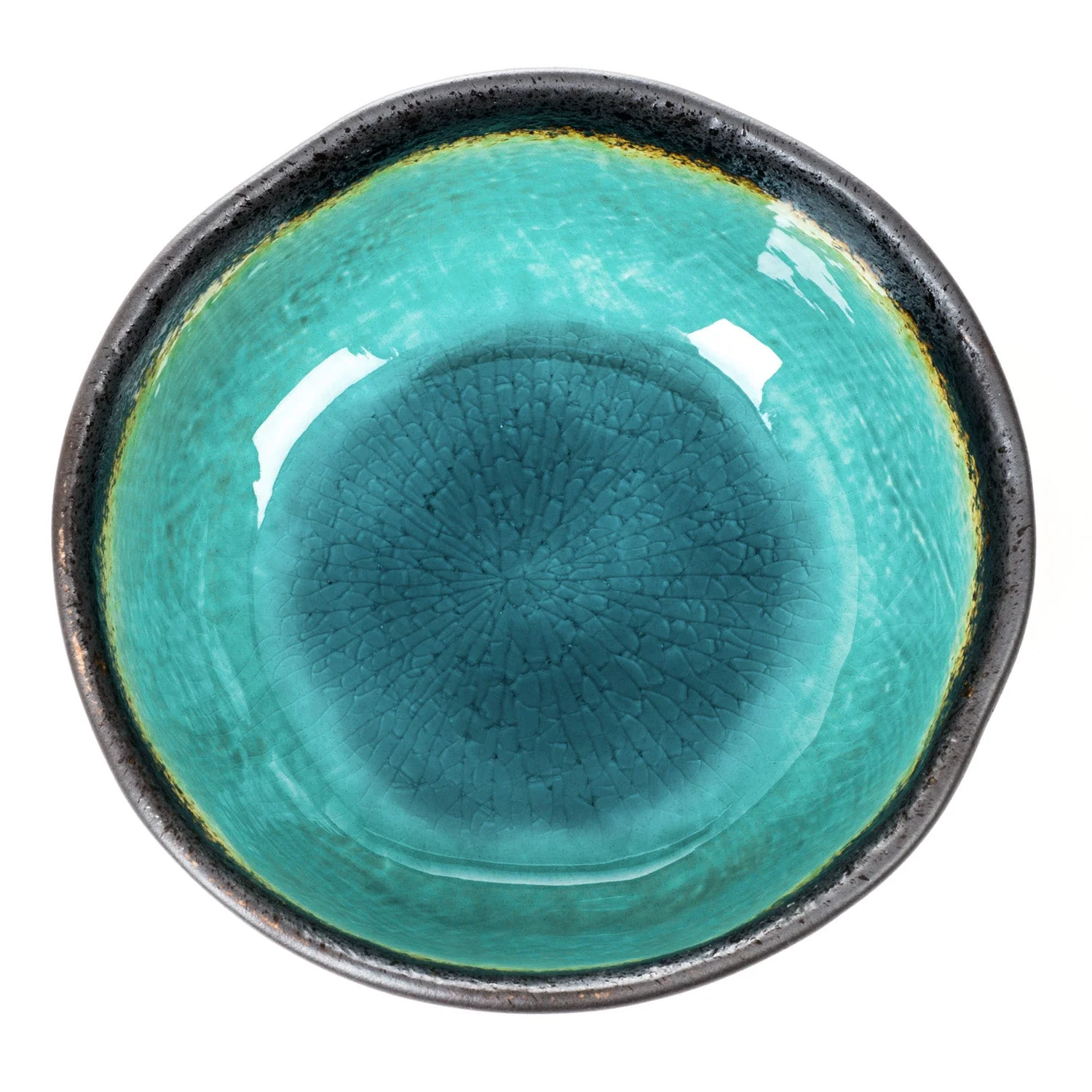 Turquoise Crackleglaze Japanese Bowl - Image 3