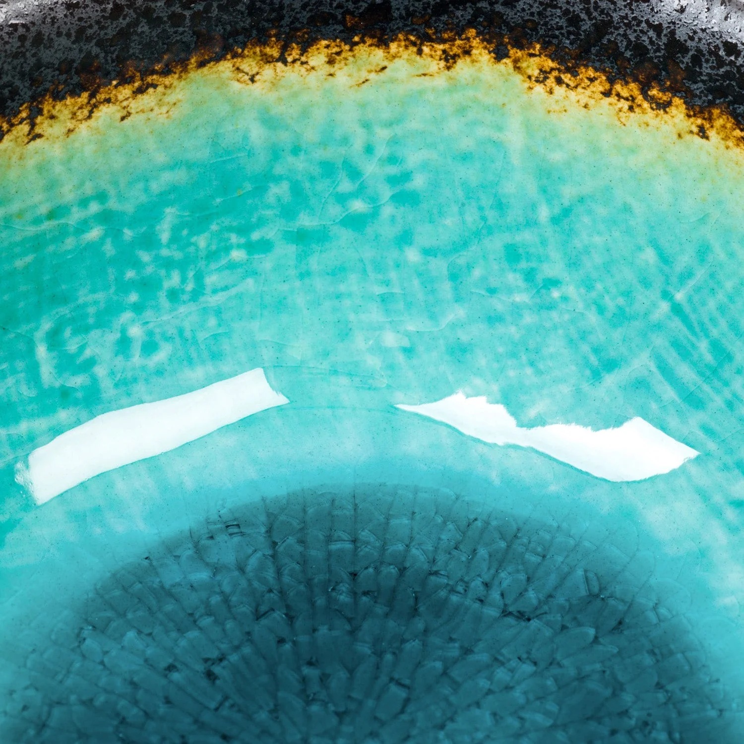 Turquoise Crackleglaze Japanese Bowl - Image 4