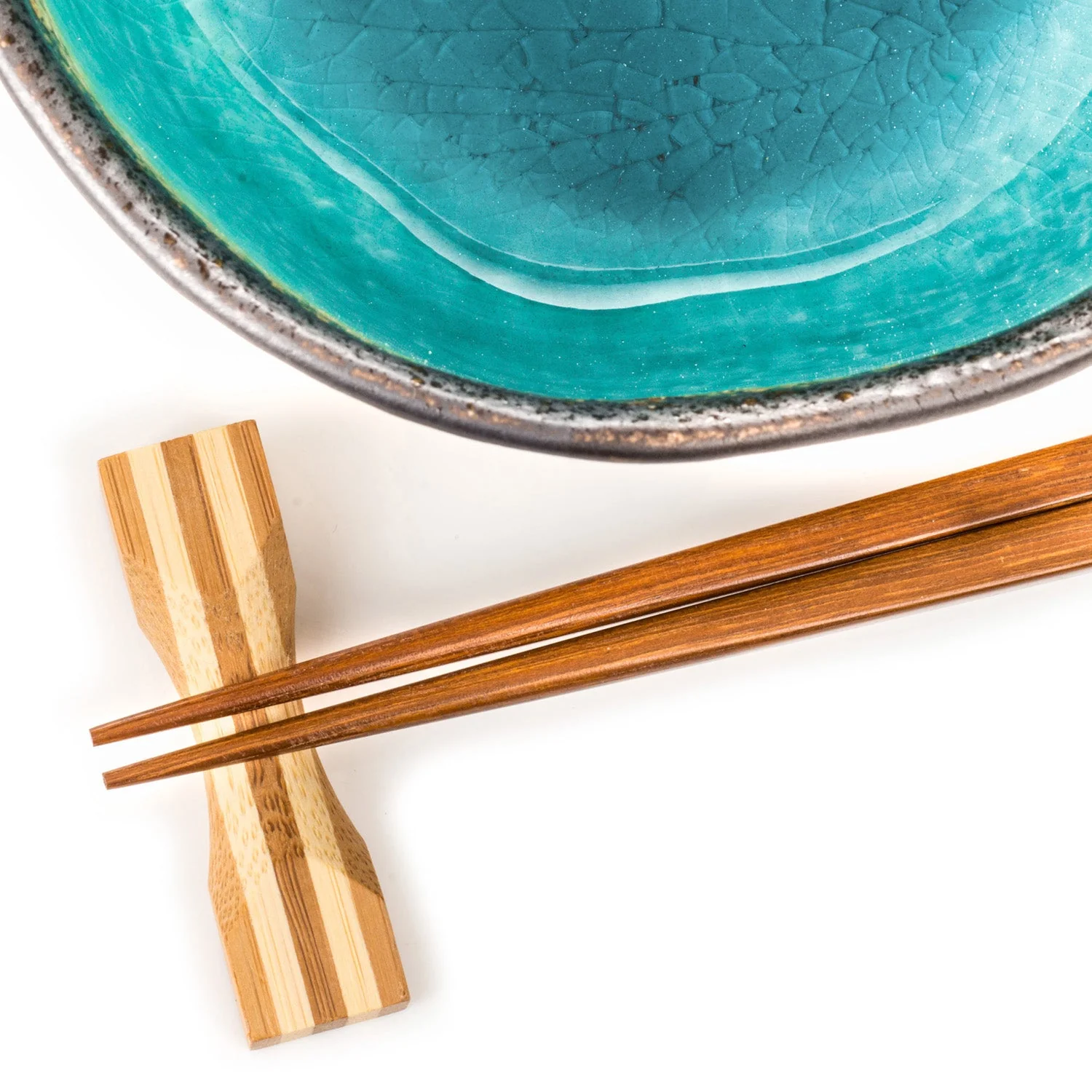 Turquoise Crackleglaze Japanese Bowl Set - Image 2
