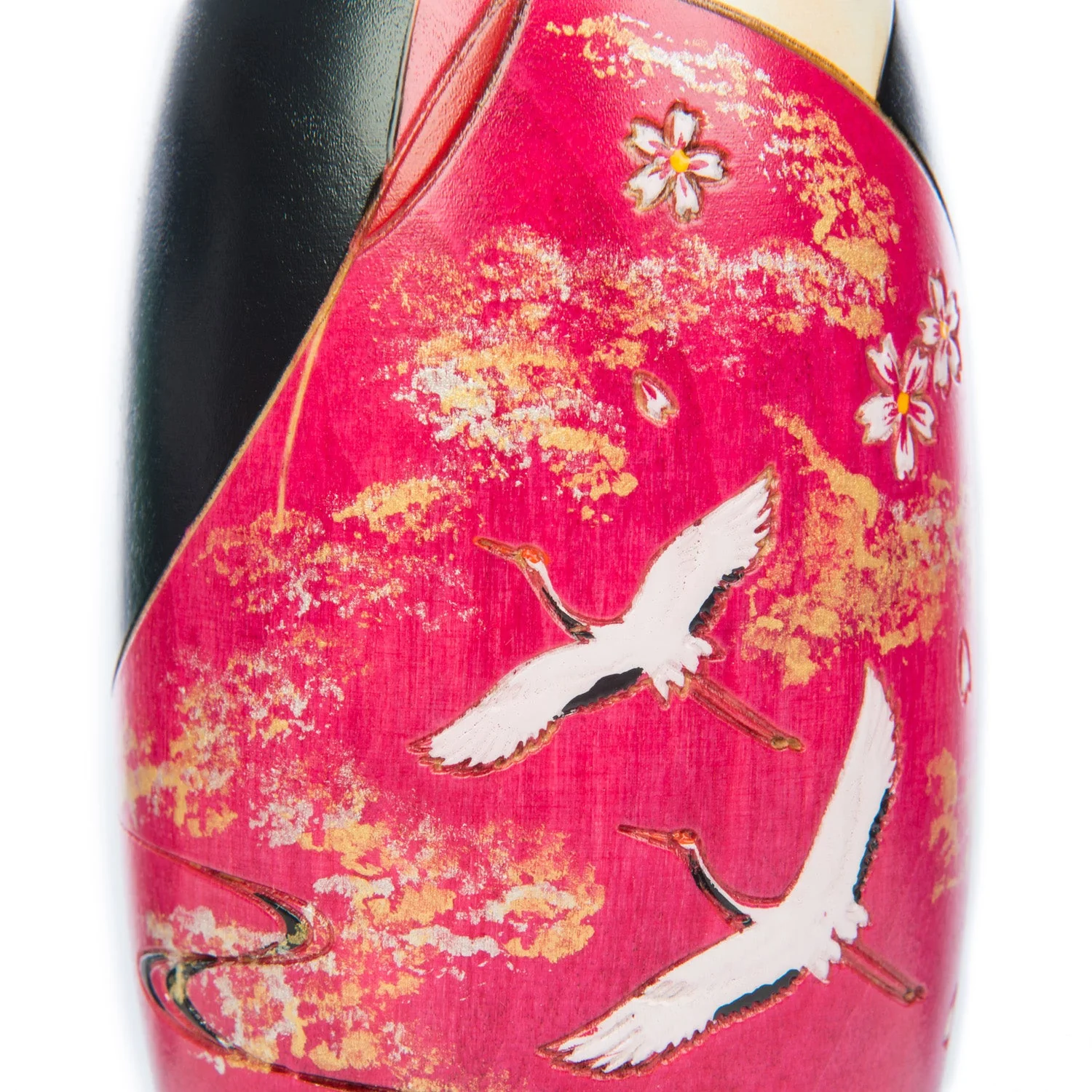 Two Cranes in Love Japanese Kokeshi Doll - Image 2