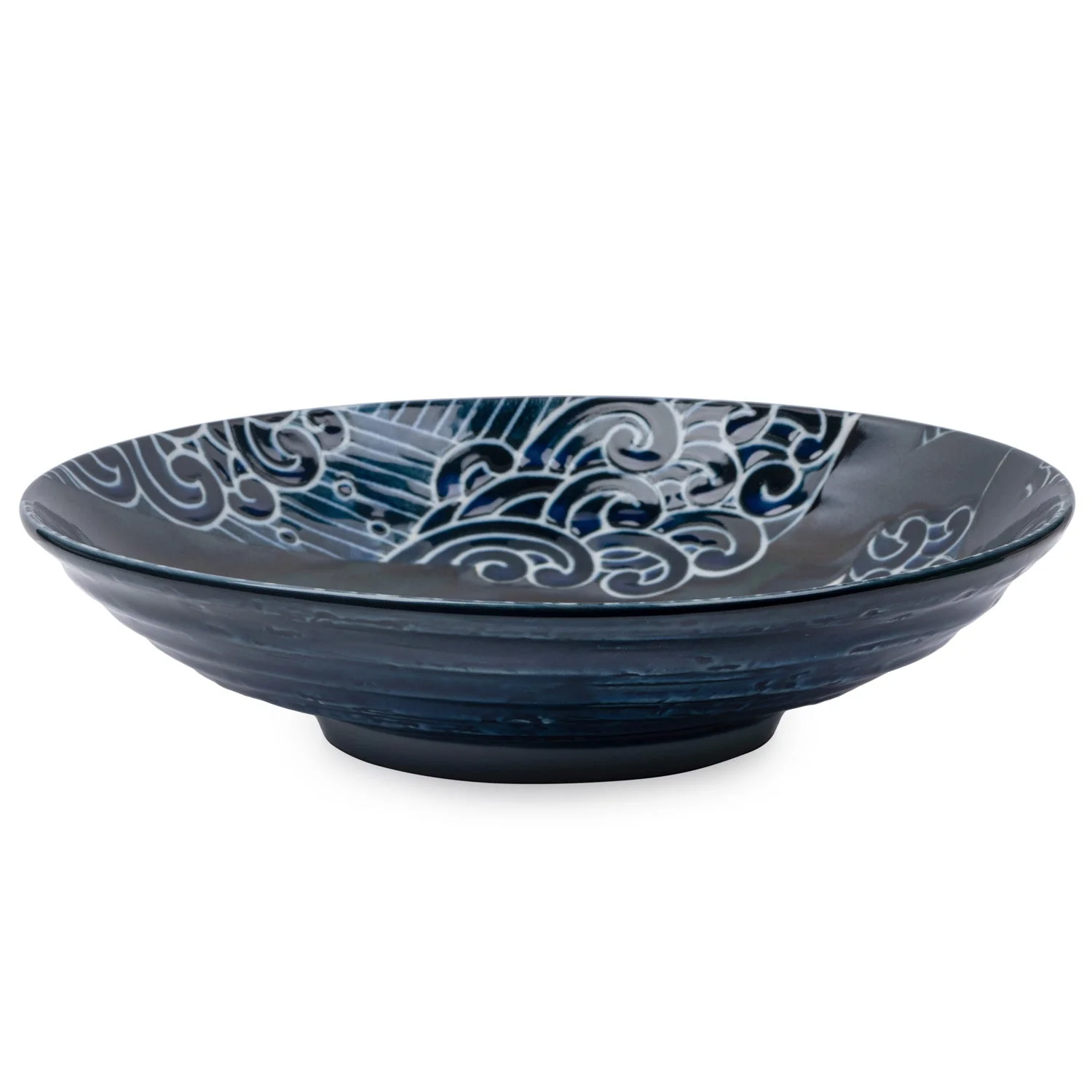 Whale Indigo Blue Ceramic Japanese Bowl - Image 2