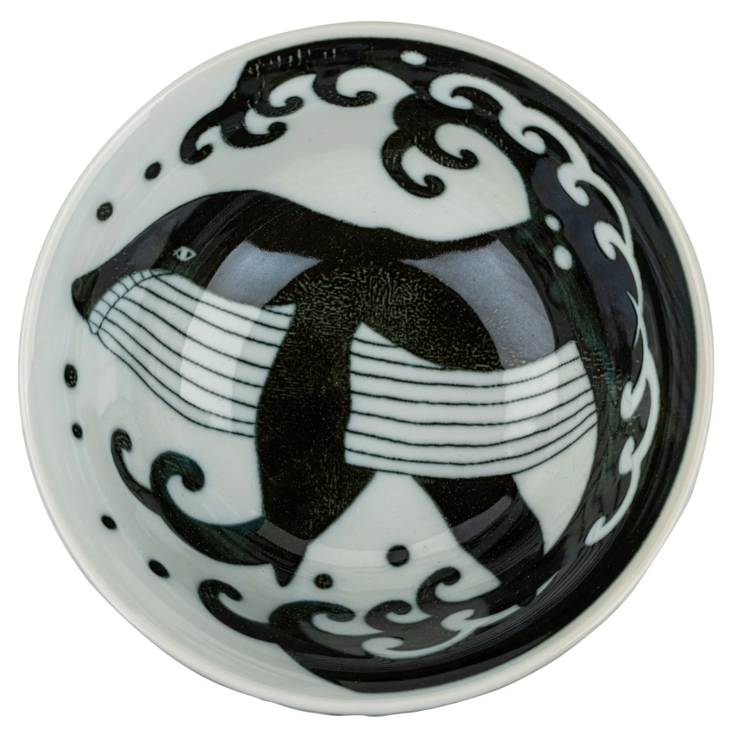 Whale Indigo Blue Japanese Soup Bowl - Image 5