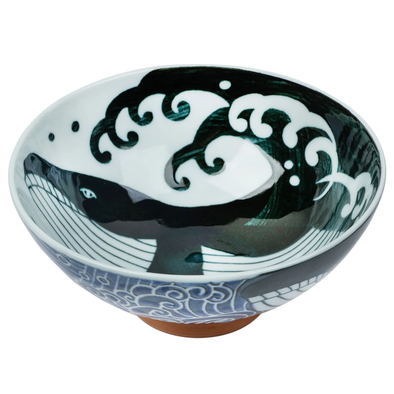 Whale Indigo Blue Large Japanese Rice Bowl - Image 2