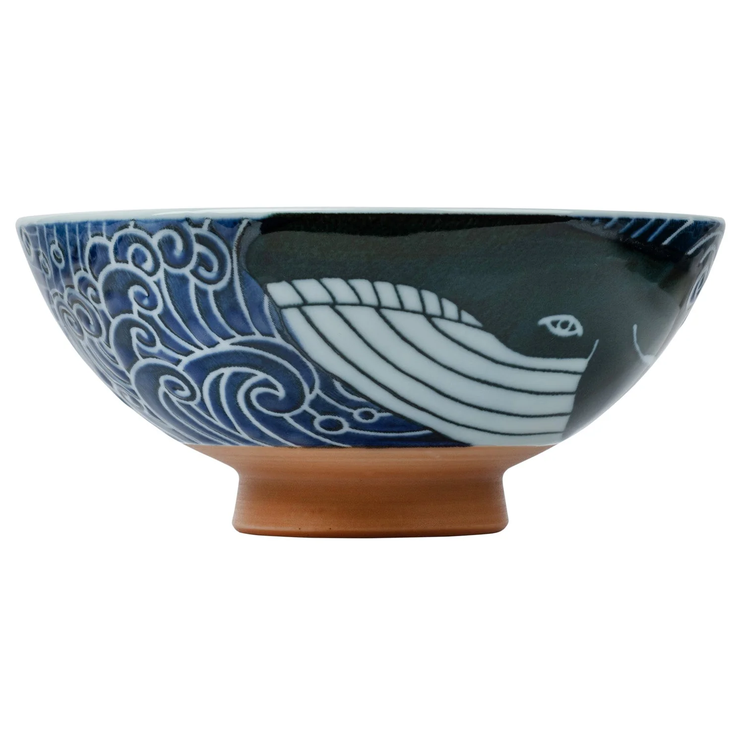 Whale Indigo Blue Large Japanese Rice Bowl - Image 4