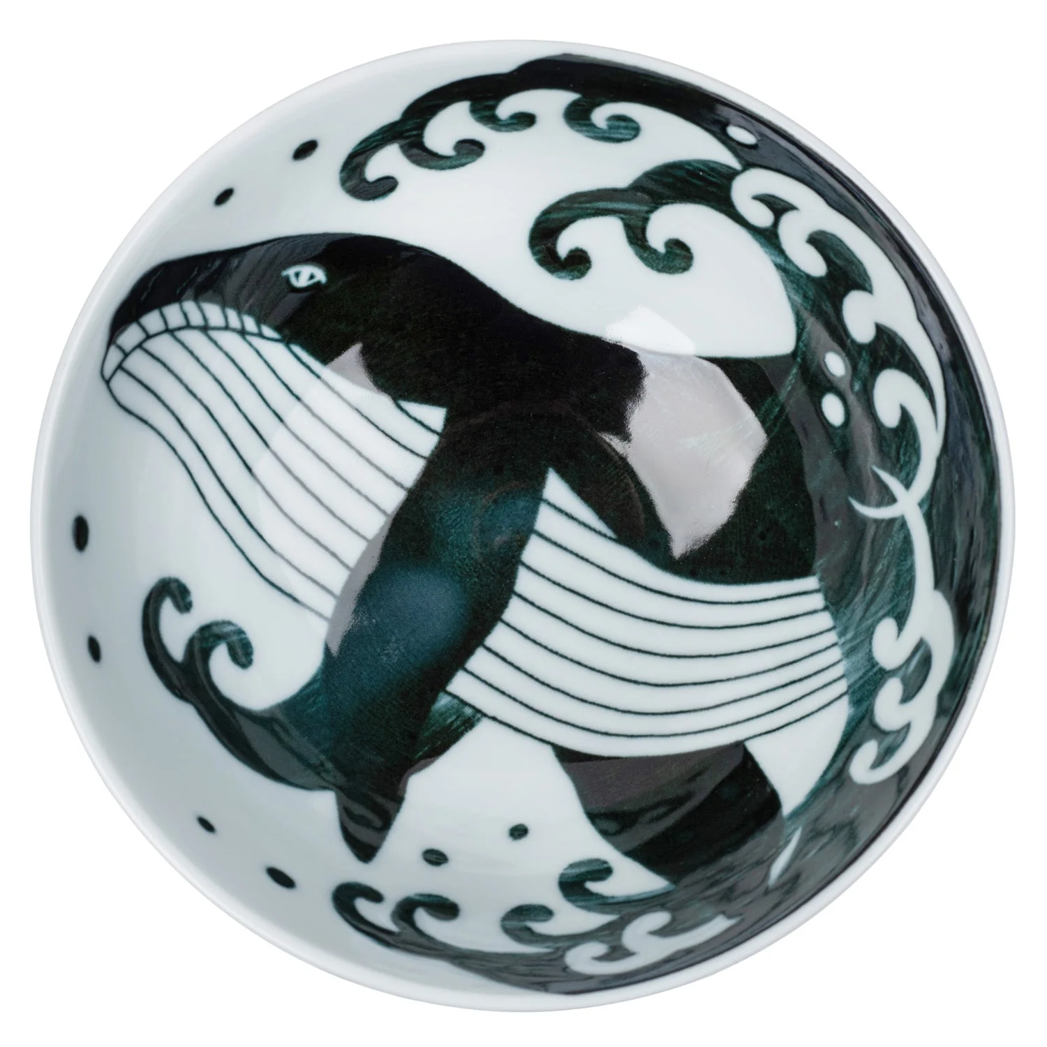 Whale Indigo Blue Large Japanese Rice Bowl - Image 6