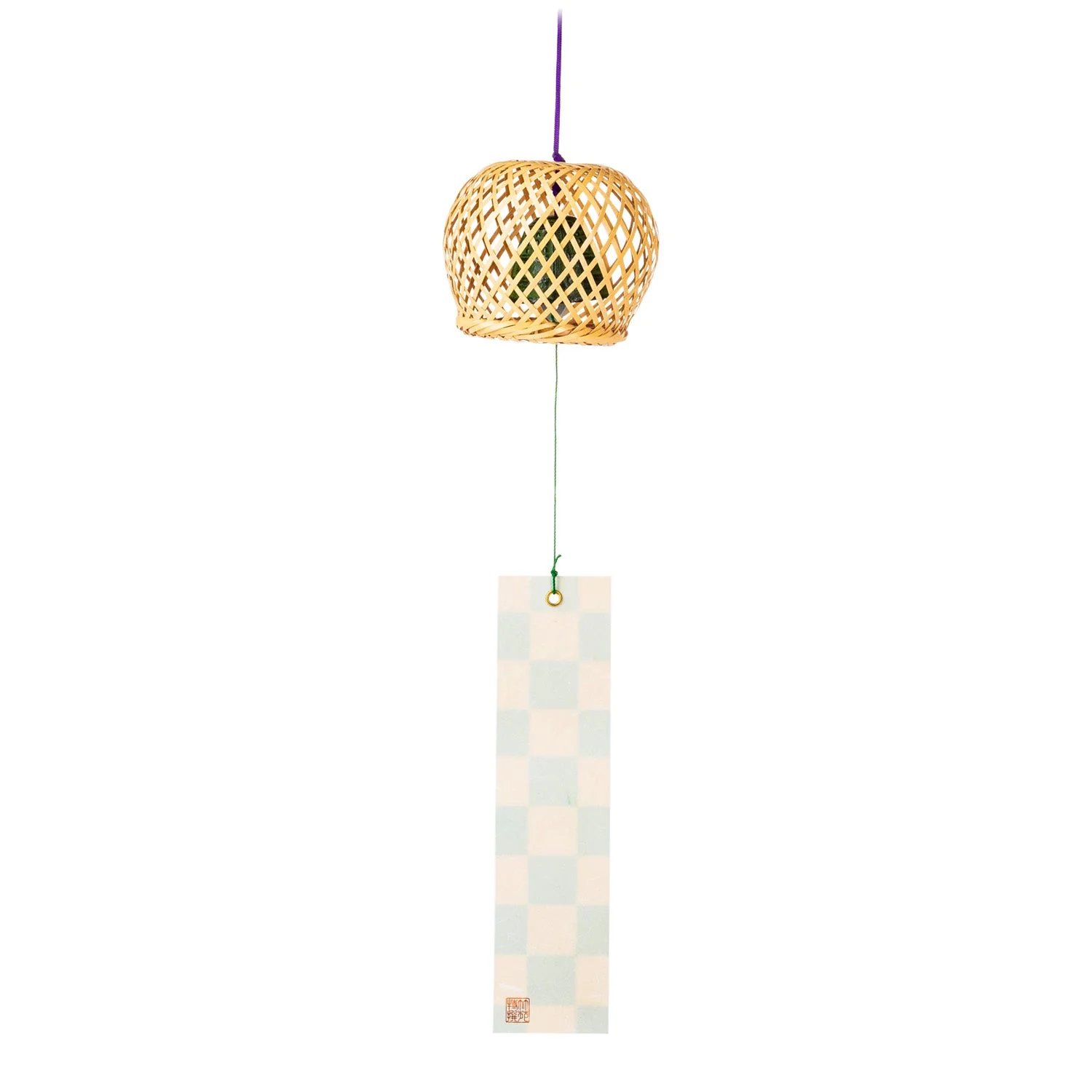 Wicker Basket and Cast Iron Japanese Windchime - Image 2