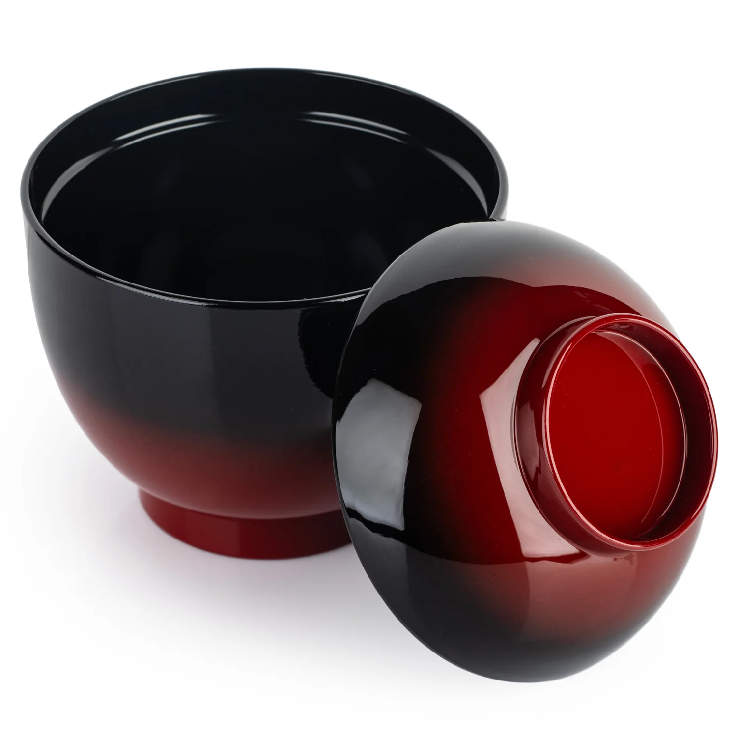 Yamato Small Japanese Lacquer Miso Bowl and Lid - Image 3